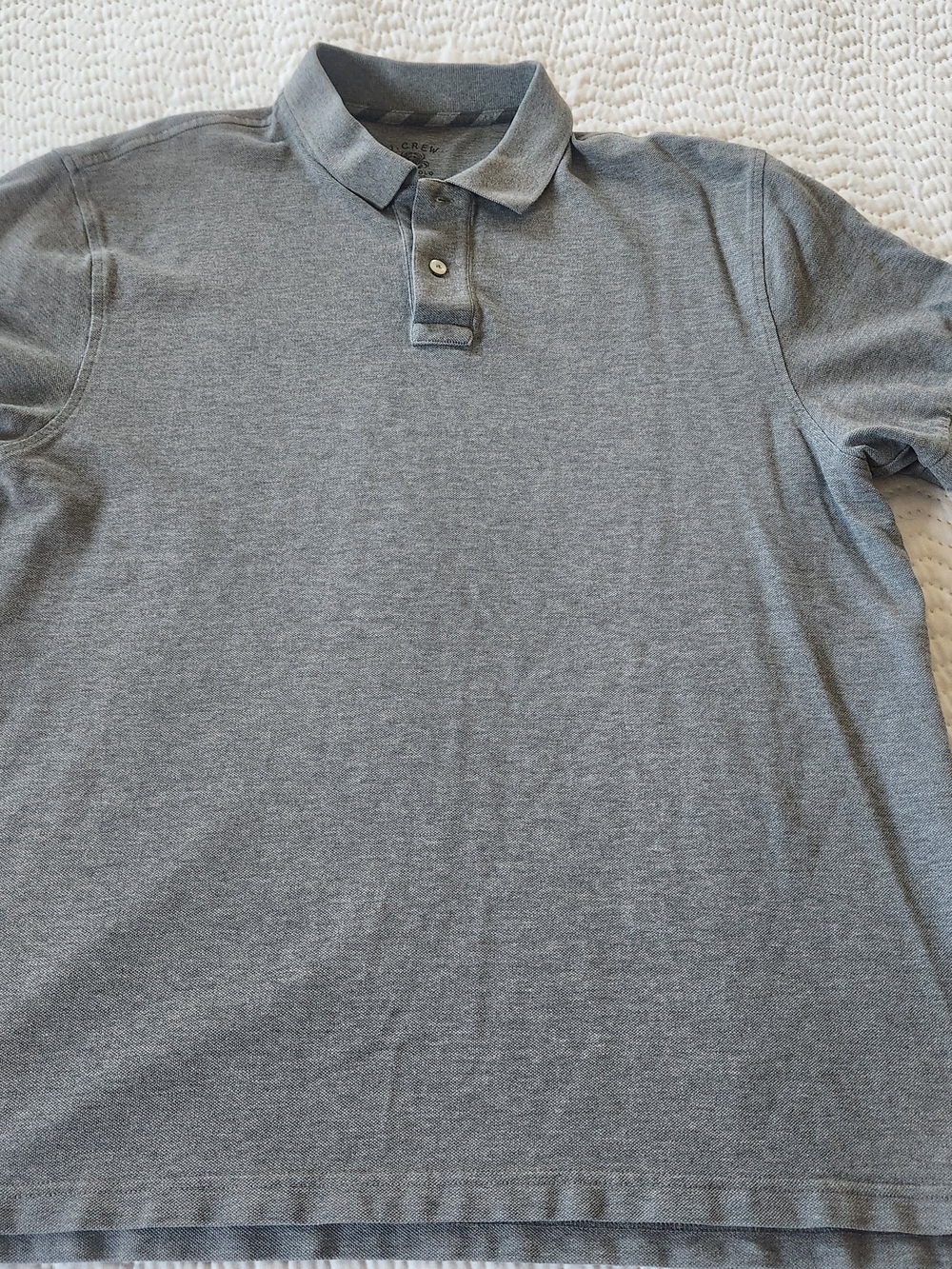 J. Crew Heather Gray Polo Shirt - Classic Short Sleeve Size XL